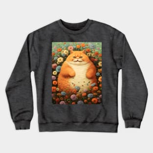 Feline Garden Delight: Cats Amongst a Bouquet of Blooms - Edward Crewneck Sweatshirt